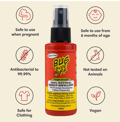 Natural Insect Repellent 50ml Jungle Strength Spray 3 Pack